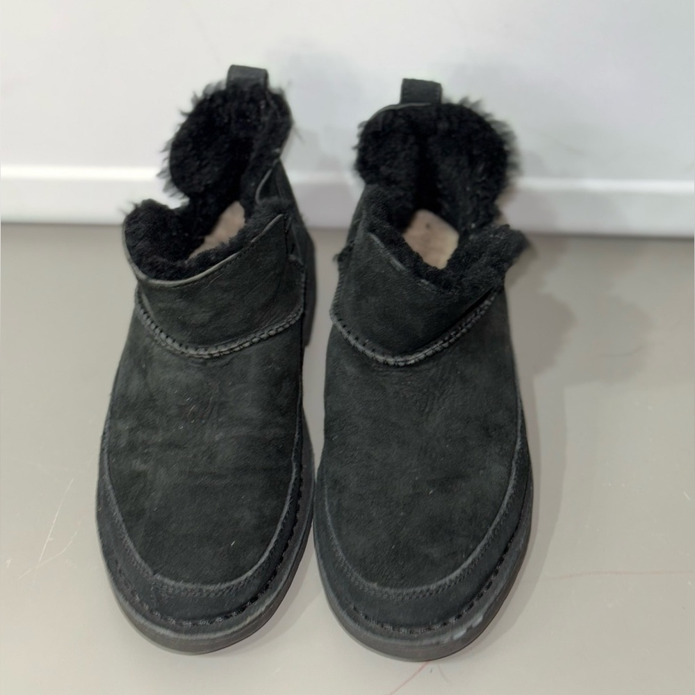 UGG Black Ankle Boots with Fur Lining